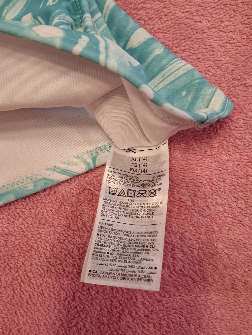 Old Navy Blue and White Swimsuit Size Xl (10-12)